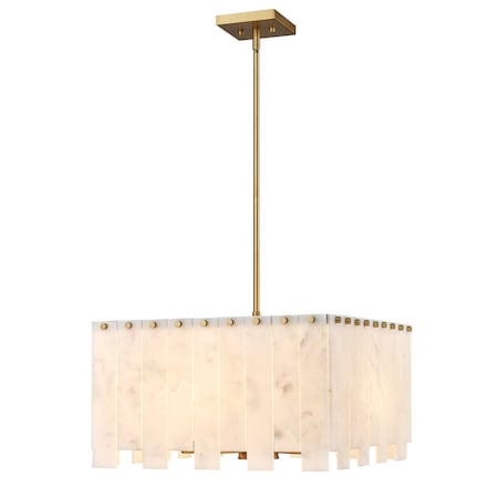 Z-Lite Viviana Chandelier, 8-Light, 19.75 In.W x 12 In.H, Rubbed Brass/Alabaster 345P20-RB
